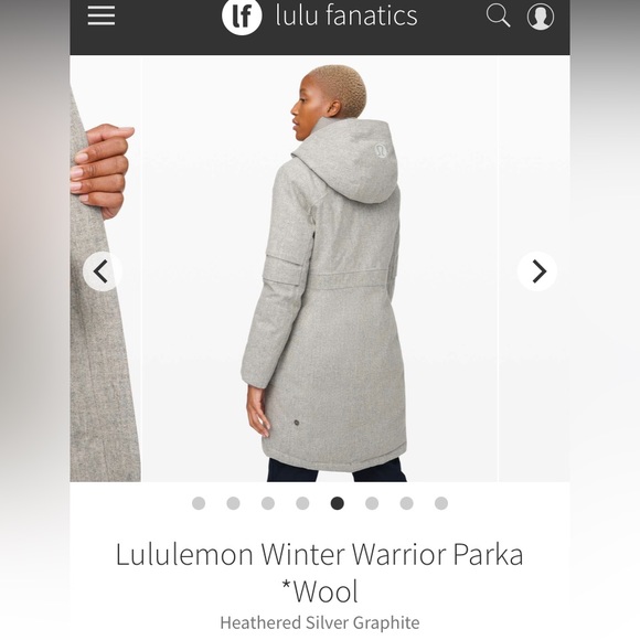 Lululemon winter Parker sz6 wool* - Picture 2 of 10
